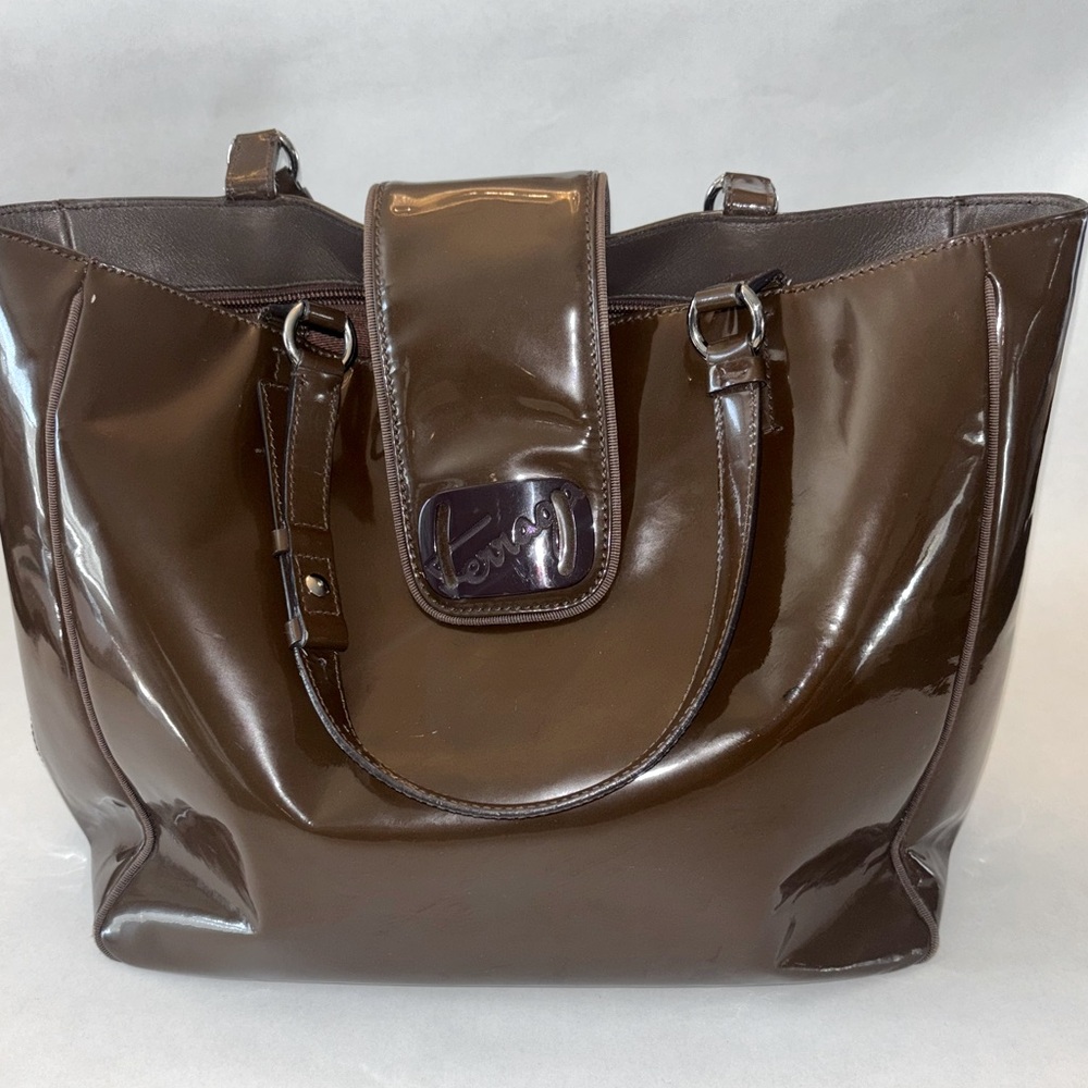 Ferragamo Brown Patent Leather Tote
